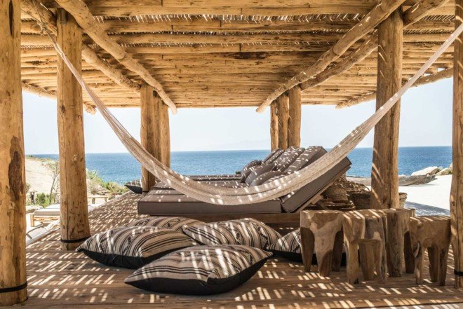 K-Studio, natural materials, Greece, Scorpios, Mykonos, Lambs and Lions, Michael Schickinger, Annabell Kutucu, Cycladic architecture, seaside hotel,