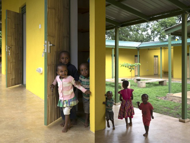 Ukumbi, Shelter House, Shelter House by Hollmén Reuter Sandman Architects, Hollmén Reuter Sandman Architects, KWIECO, Kilimanjaro region, gender based violence, Kilimanjaro Women Information Exchange and Consultancy Organization, recycled materials, solar water heater, renewable energy, natural ventilation, minimal environmental impact, kanga skirt, bamboo, banana leaves,