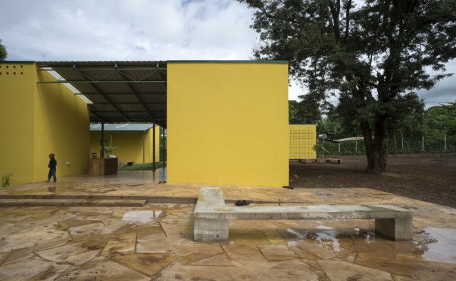 Ukumbi, Shelter House, Shelter House by Hollmén Reuter Sandman Architects, Hollmén Reuter Sandman Architects, KWIECO, Kilimanjaro region, gender based violence, Kilimanjaro Women Information Exchange and Consultancy Organization, recycled materials, solar water heater, renewable energy, natural ventilation, minimal environmental impact, kanga skirt, bamboo, banana leaves,