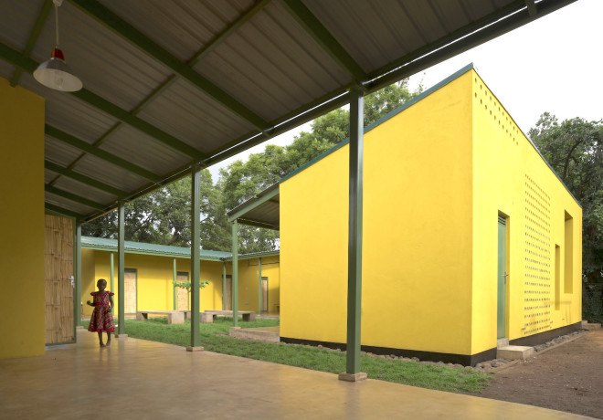 Ukumbi, Shelter House, Shelter House by Hollmén Reuter Sandman Architects, Hollmén Reuter Sandman Architects, KWIECO, Kilimanjaro region, gender based violence, Kilimanjaro Women Information Exchange and Consultancy Organization, recycled materials, solar water heater, renewable energy, natural ventilation, minimal environmental impact, kanga skirt, bamboo, banana leaves,