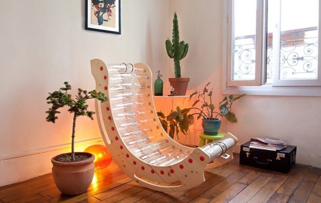 Kuskus, Kuskus rocking chair, upcycled plastic bottles, plastic bottles, PET bottles, upcycled plastic bottle furniture, Gregory Hoogstoel, Plastiketic, reader submitted content