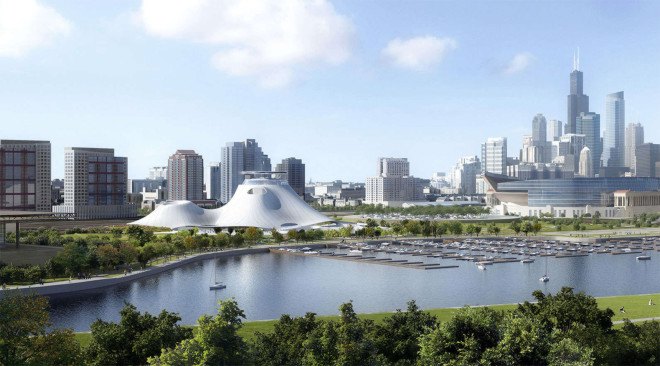 MAD Architects, George Lucas Museum, Studio Gang, SCAPE, Chicago museum, green design, urban design, lakefront design, Lake Michigan, Frank Gehry, George Lucas Museum of Narrative Art, Lucas Museum Chicago
