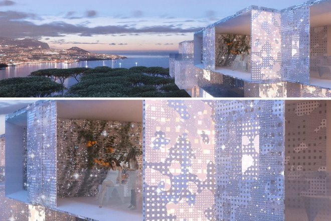 social housing, modular housing, modular architecture, prefab, prefab architecture, green architecture, Tangier, Morocco, perforated facade, shading system, natural ventilation, natural lighting, Malka Architecture