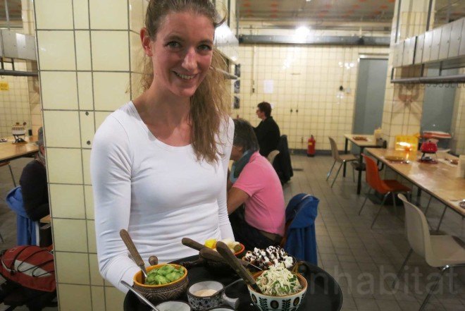 Mirale Loonen, Jan Hein van Melis, underground, 70s-style restaurant, Retro Fondue Restaurant, vintage tensils, renovated Philips factory, Europe's largest indoor skate park, Strijp-S, Eindhoven, orange elements, organic food,