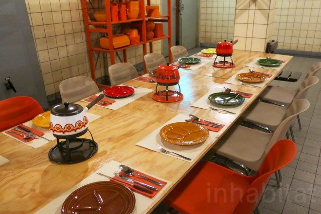Mirale Loonen, Jan Hein van Melis, underground, 70s-style restaurant, Retro Fondue Restaurant, vintage tensils, renovated Philips factory, Europe's largest indoor skate park, Strijp-S, Eindhoven, orange elements, organic food,