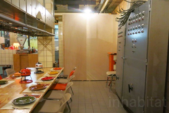 Mirale Loonen, Jan Hein van Melis, underground, 70s-style restaurant, Retro Fondue Restaurant, vintage tensils, renovated Philips factory, Europe's largest indoor skate park, Strijp-S, Eindhoven, orange elements, organic food,