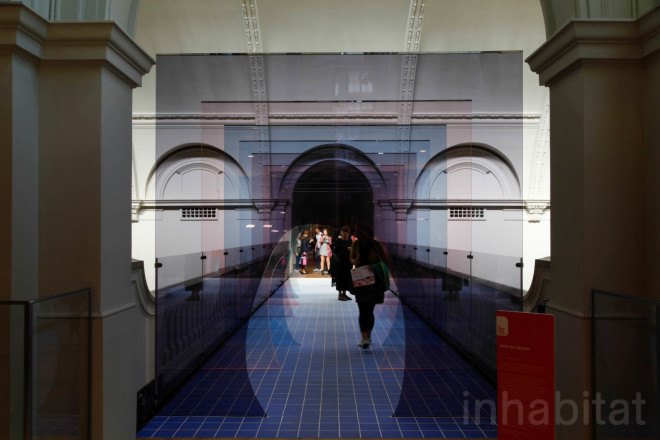 Mise-en-abyme, London Design Festival, Renaissance, acrylic panels, optical illusion, one point perspective, V&A, Victoria and Albert Museum, London Design Festival 2015, Laetitia de Allegri, Matteo Fogale, Johnson tiles, Mise-en-Abyme by Laetitia de Allegri and Matteo Fogale