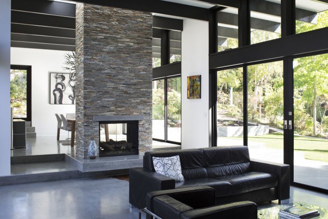 Klopf Architects, Eichler homes, energy efficient architecture, floor-to-ceiling windows, open layout, green architecture, skylights, green interior