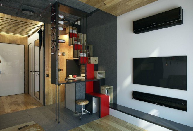 One Studio, microapartment, tiny homes, ukraine architecture, architecture, micro architecture, urhan desing, micro units, green design, sustainable design, 18 square meter apartment, Kharkov, Ukraine, space saving tips, efficient storage, micro abode