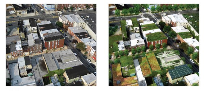 Philadelphia Green Roof Before and After, Philadelphia Green Roof, green roofs