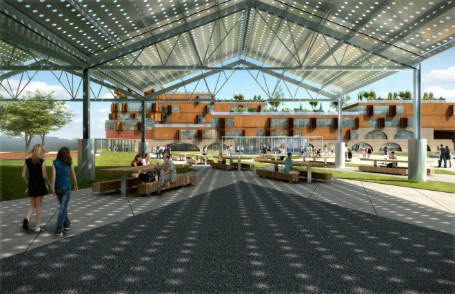 Raft Architects, Est4te Four, red hook waterfront, storm proof architecture, nyc architecture, urban design, resilient design, green design, sustainable design, nyc waterfront, Red Hook Innovation Studios, East River promendade, Brooklyn Greenway