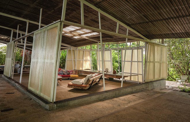 off-the-grid house, SaLo house, Panama, Patrick Dillon, sustainable house, passive house, salvaged materials, rainwater harvesting, rainwater cistern, swimming pool, natural ventilation, clean energy