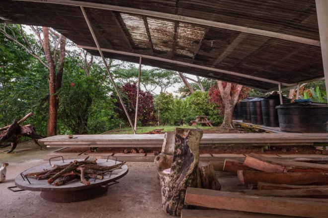 off-the-grid house, SaLo house, Panama, Patrick Dillon, sustainable house, passive house, salvaged materials, rainwater harvesting, rainwater cistern, swimming pool, natural ventilation, clean energy