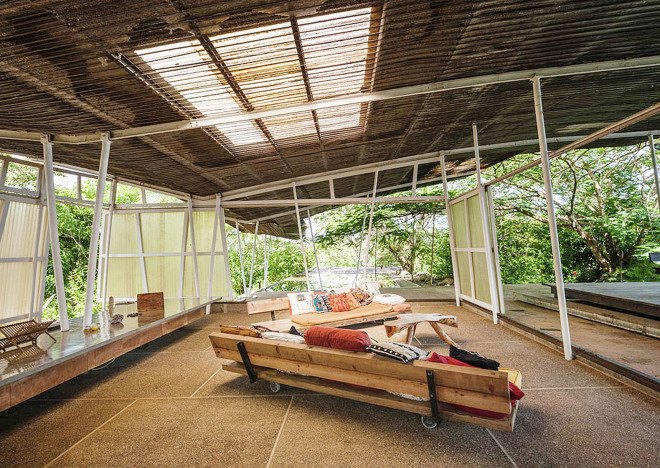 off-the-grid house, SaLo house, Panama, Patrick Dillon, sustainable house, passive house, salvaged materials, rainwater harvesting, rainwater cistern, swimming pool, natural ventilation, clean energy