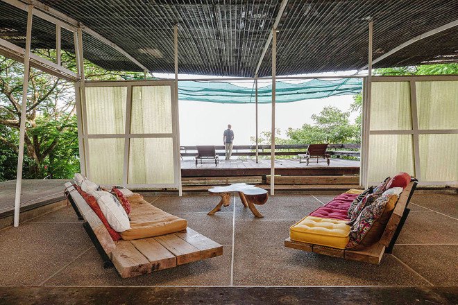 off-the-grid house, SaLo house, Panama, Patrick Dillon, sustainable house, passive house, salvaged materials, rainwater harvesting, rainwater cistern, swimming pool, natural ventilation, clean energy