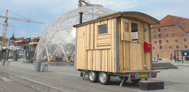 Tiny Office, mobile office, trailer, camper office, Jonas “Pindhund” Hallberg, Danish design, transportable house, tiny spaces, tiny houses, green architecture, office on wheels, Denmark