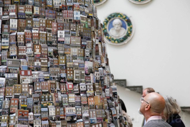 Tower of Babel, Barnaby Barford, Tower of Babel by Barnaby Barford, London Design Week, London Design Festival, London Design Festival 2015, Alun Graves, V&A Museum, Victoria and Albert Museum, London, consumerism,