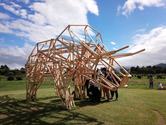 Wara art, Wara art festival, Niigata, Niigata Prefecture, dinosaur art, straw sculptures, Niigata straw sculptures, recycled straw art, straw art, Uwasekigata Park