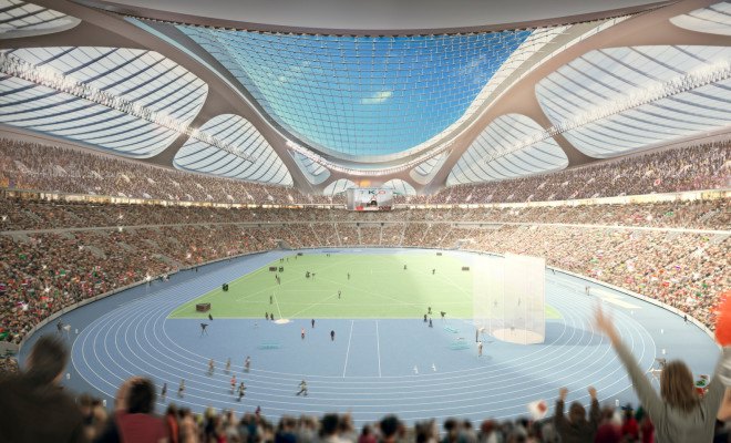 zaha hadid architects, nikken sekkei, tokyo olympic stadium, tokyo 2020, japan stadium design, Zaha Hadid Tokyo Stadium scrapped, new Zaha Hadid design for Tokyo Stadium