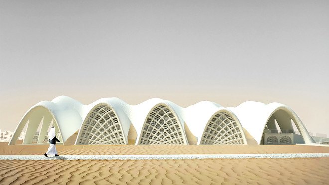 Eric Geboers, salt city, salt buildings, salt building material, the salt project, sustainable salt material, growing food in the desert, desert salt city, Eric Geboers TU Delft, architect Eric Geboers, salt bricks, domes made with salt bricks, salt dome home, salt arches, Lusail salt city, salt city Lusail Qatar