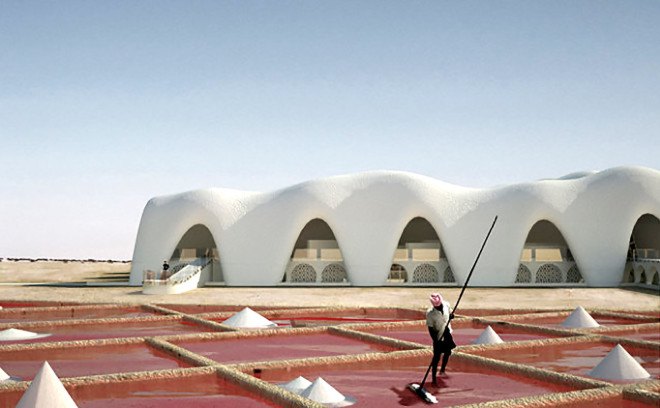 Eric Geboers, salt city, salt buildings, salt building material, the salt project, sustainable salt material, growing food in the desert, desert salt city, Eric Geboers TU Delft, architect Eric Geboers, salt bricks, domes made with salt bricks, salt dome home, salt arches, Lusail salt city, salt city Lusail Qatar
