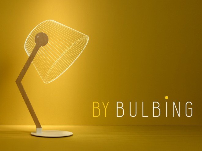 Bulbing lamp, Cheha Studio, 2D lamp, optical illusion lamp