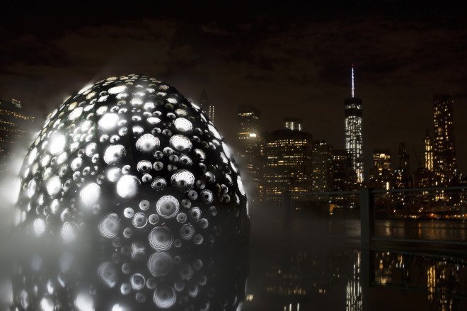 STUDIOKCA, Nasa, World science festival, ESA, Rosetta Mission, LED, comet, comet pavilion, pavilion, brooklyn bridge park, Polytech Festival, 67P/Churyumov–Gerasimenko, Jason Klimoski, Lesley Chang, comet pavilion by STUDIOKCA