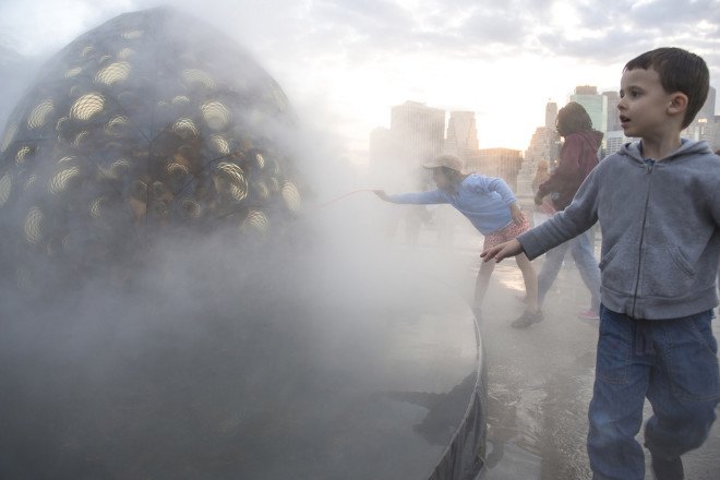 STUDIOKCA, Nasa, World science festival, ESA, Rosetta Mission, LED, comet, comet pavilion, pavilion, brooklyn bridge park, Polytech Festival, 67P/Churyumov–Gerasimenko, Jason Klimoski, Lesley Chang, comet pavilion by STUDIOKCA