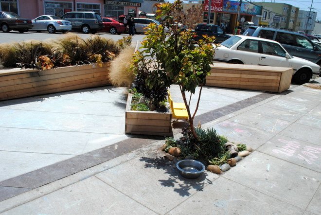 parklet, san francisco, urbanism, parking day, public space, urban design, succulents, seating, sidewalk, pop-up