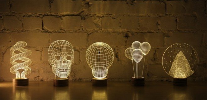 Bulbing lamps, Cheha Studio, optical illusion lamps, 2D lamps