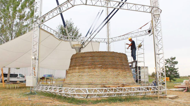 WASP, BigDelta, Massa Lombarda, World’s Advanced Saving Project, BigDelta 3d printer, 3d printer, 3d printing, 3d printing mud, affordable housing, 3d printing housing, 3d printed house, 3d printed architecture, 3d-printed mud house