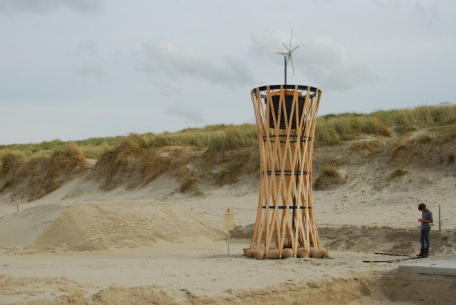 Arno Geesink, Rick Tegelaar, Roofgarden Arnhem, Watertower, Shukhov tower, flat pack structure, flat pack, water tower, wind power, windmill, Into the Great Wide Open
