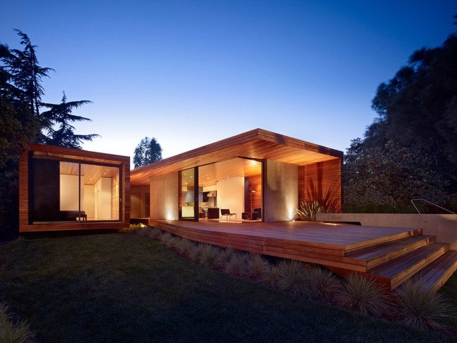 Bal House, Terry&Terry Architecture, green renovation, ranch house, California, timber architecture, bay window, green fireplace, glass facade, natural light