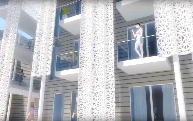Cap d'Agde Hotel, Jacques Ferrier Architecture, facade design, concrete, concrete facade, green architecture, Mediterranean architecture, swimming pool, hotel design, terraces, natural light