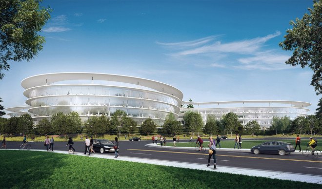 Sunnyvale, HOK Architects, Central & Wolfe Campus by HOK Architects, Central & Wolfe campus, Central & Wolfe Apple campus, Apple campus, green roof, Apple building, futuristic Apple campus, rooftop solar panels, LEED, Landbank Investments, notanotherbox, Apple spaceship campus