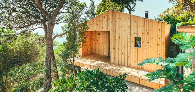 Wood Studio House Madera, DOM Arquitectura, wooden structure, passive house, rainwater harvesting, irrigation, green architecture, solar design, prefab, Barcelona, Spain