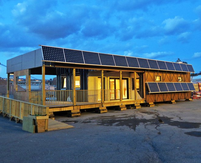 DURAhome, DURA home, NYCCT, Solar Decathlon, Solar Decathlon 2015, solar powered home, DURA Solar Decathlon, triple glazed windows, greywater recycling, rainwater collection, trombe wall, solar energy, solar thermal panels, low-entropy recovery ventilator, heat chimney, passive solar, passive energy, modular architecture, stackable architecture