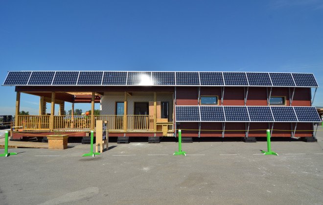 DURAhome, DURA home, NYCCT, Solar Decathlon, Solar Decathlon 2015, solar powered home, DURA Solar Decathlon, triple glazed windows, greywater recycling, rainwater collection, trombe wall, solar energy, solar thermal panels, low-entropy recovery ventilator, heat chimney, passive solar, passive energy, modular architecture, stackable architecture