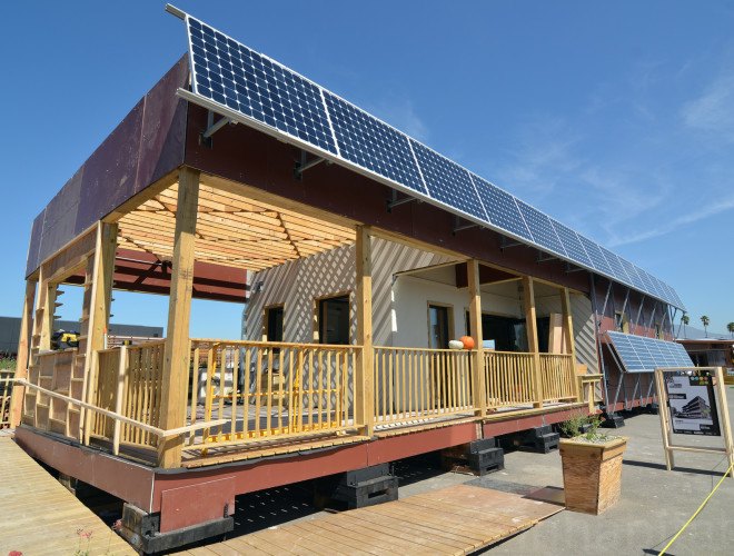 DURAhome, DURA home, NYCCT, Solar Decathlon, Solar Decathlon 2015, solar powered home, DURA Solar Decathlon, triple glazed windows, greywater recycling, rainwater collection, trombe wall, solar energy, solar thermal panels, low-entropy recovery ventilator, heat chimney, passive solar, passive energy, modular architecture, stackable architecture