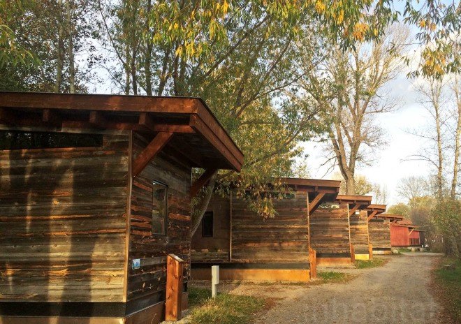 Fireside Resort, tiny house resort, test drive a tiny home, Wheelhaus tiny homes, tiny homes in Wyoming, sustainable tiny home resort, Wyoming tiny home resort, Tafline Laylin photos tiny houses, photos of tiny houses, Wheelhaus Wedge tiny house, Wheelhause Caboose tiny house, tiny house with a loft, tiny house resort Jackson Hole, Wilson tiny house