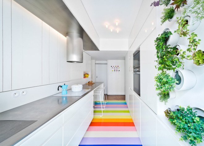 Hike apartment, SABO Project, Paris, green renovation, green interiors, herb garden, vertical garden, multifunctional furniture, small spaces, mezzanine, smart spaces