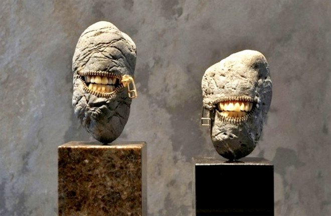 hirotoshi ito, stone sculptures, rocks, stones, stone art, rock art, rocks with teeth, stonemasonry, stonemason, surrealist art, surreal art, sculptor, stone sculptor, hirotoshi ito stone art, surreal stone sculptures, surreal stone art