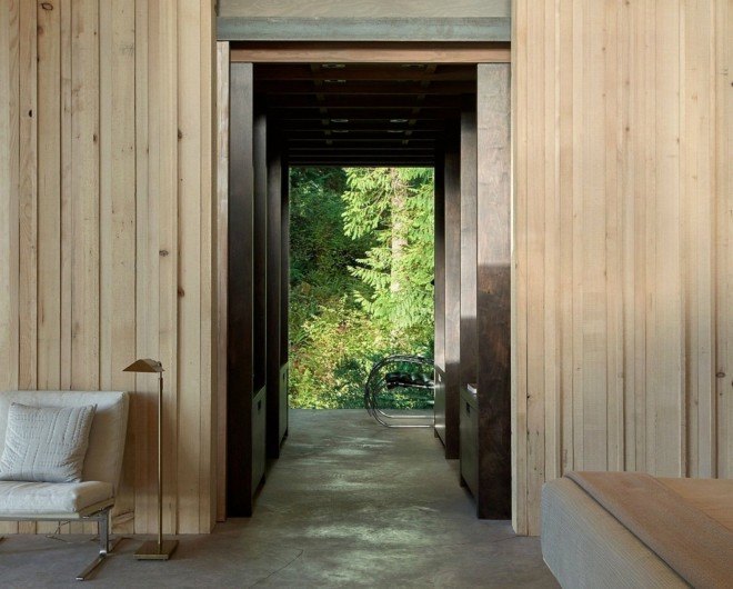 Jim Olson, Jim Olson's cabin, Ok Cabin, longbranch cabin, Olson Kundig Architects, archictecture, cabin design, log cabin, nature designs, nature inspired architecture, architects' home design, washington architecture, pugent sound cabin, cabin architecture, green design, sustainable design