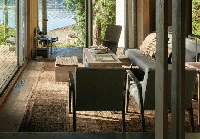 Jim Olson, Jim Olson's cabin, Ok Cabin, longbranch cabin, Olson Kundig Architects, archictecture, cabin design, log cabin, nature designs, nature inspired architecture, architects' home design, washington architecture, pugent sound cabin, cabin architecture, green design, sustainable design