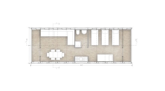 Barberio Colella ARC, Just a Minute by Barberio Colella ARC, Just a Minute housing, temporary housing, earthquake relief housing, disaster relief housing, OSB, OSB panels, modular architecture, bamboo, bamboo architecture, earthquake housing, solar panels, prefab architecture, Ikuku