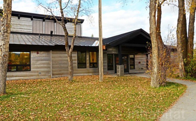 Teton Mountain school, Ward + Blake architects, Kelly Elementary School, Teton Mountains, Wyoming, Wyoming school renovation, green schools Wyoming, weathering steel, Wyoming architects, small country school opens to immense mountain view, beautiful mountain school in Wyoming, Kelly school, Kelly Wyoming School, Ward + Blake school renovations in Wyoming