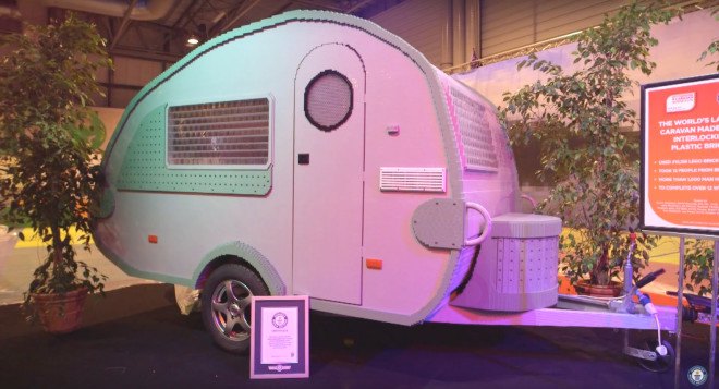 guinness book of world records, largest caravan built with interlocking plastic bricks, LEGO caravan, LEGO world record, motorhome and caravan show, LEGO BRICK 2015, LEGO caravan world record, LEGO teardrop trailer