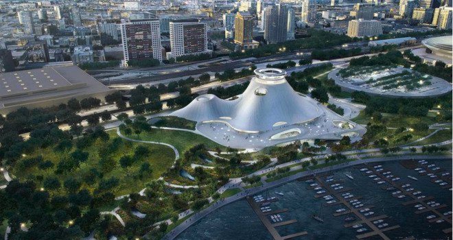green design, eco design, sustainable design, MAD Architects, Lucas Museum of Narrative Art, Chicago, Museum Campus Park, Chicago City Council, Lake Michigan