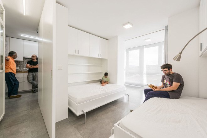 MJE House, PKMN architectures, Spain, transformable houses, transformable furniture, green interiors, flexible spaces, flexible design, holiday home, rotating walls, smart interior, responsive interiors, responsive spaces
