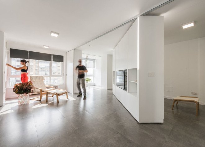 MJE House, PKMN architectures, Spain, transformable houses, transformable furniture, green interiors, flexible spaces, flexible design, holiday home, rotating walls, smart interior, responsive interiors, responsive spaces